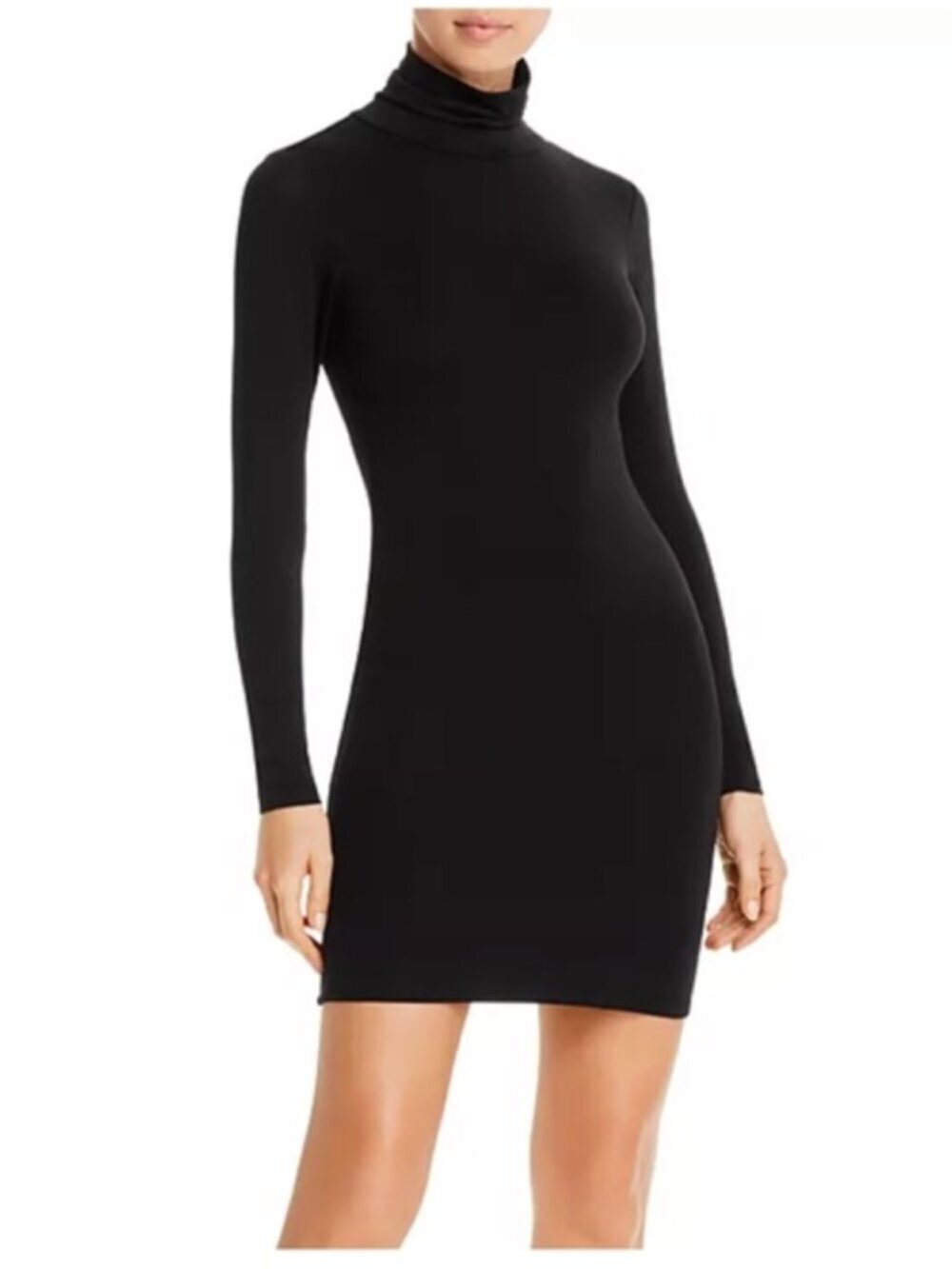 Naked Wardrobe Long Sleeve Black Midi Dress